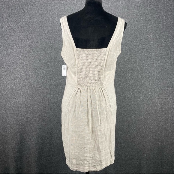 NWT Old Navy Linen Blend Dress Smocked Boho Square Neck Sheath Mini Large - Picture 4 of 11